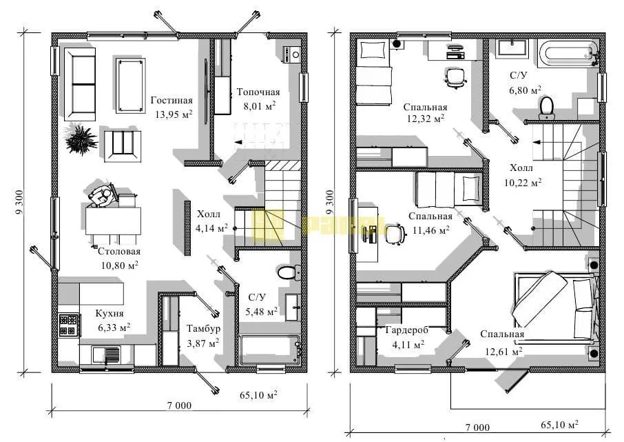 Проект двухэтажного дома из СИП панелей 130м²