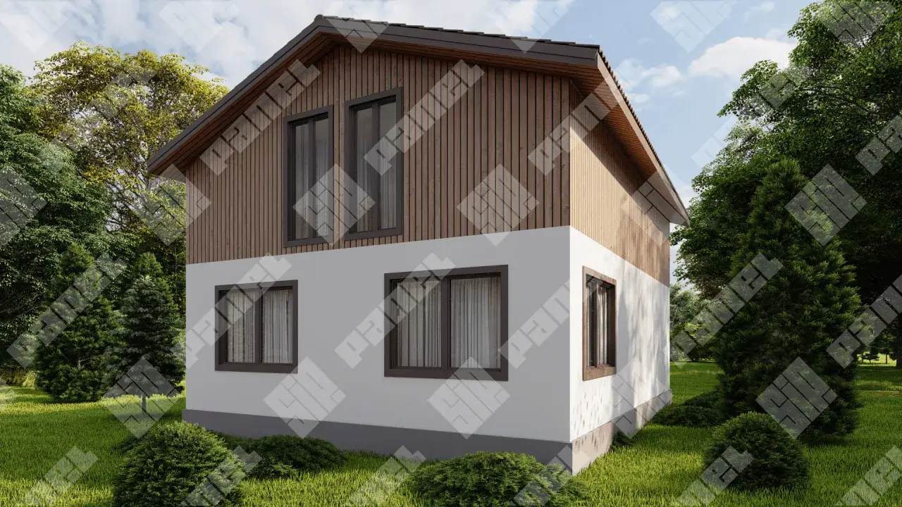 Проект вдухэтажного дома из СИП панелей 160м²