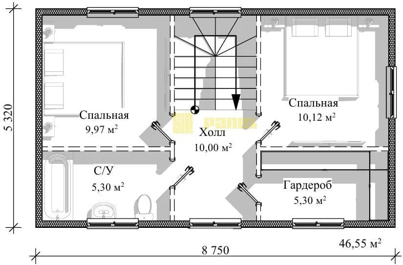 Проект дома из СИП панелей 93м²