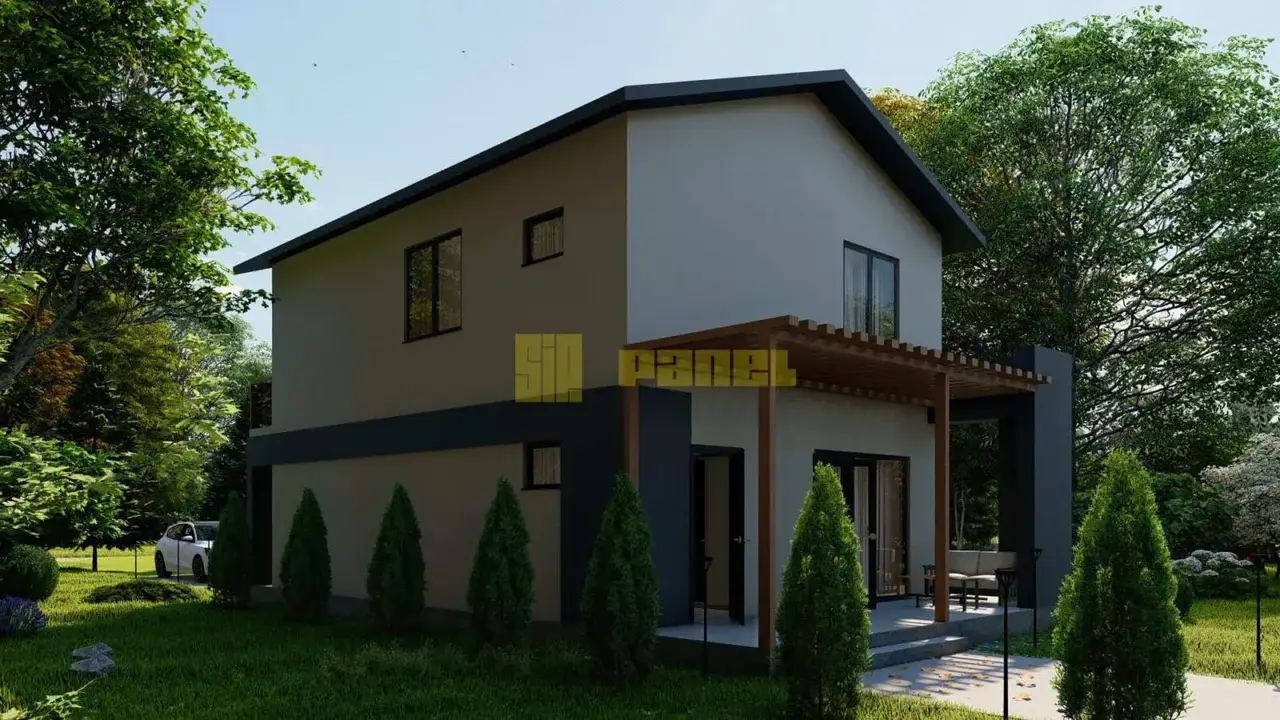 Проект двухэтажного дома из СИП панелей 130м²