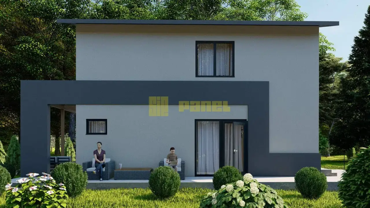Проект двухэтажного дома из СИП панелей 130м²