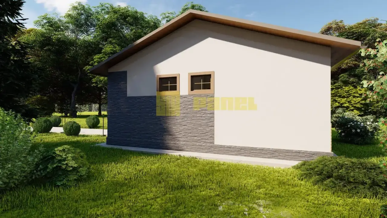 Проект одноэтажного дома из СИП панелей 80м²