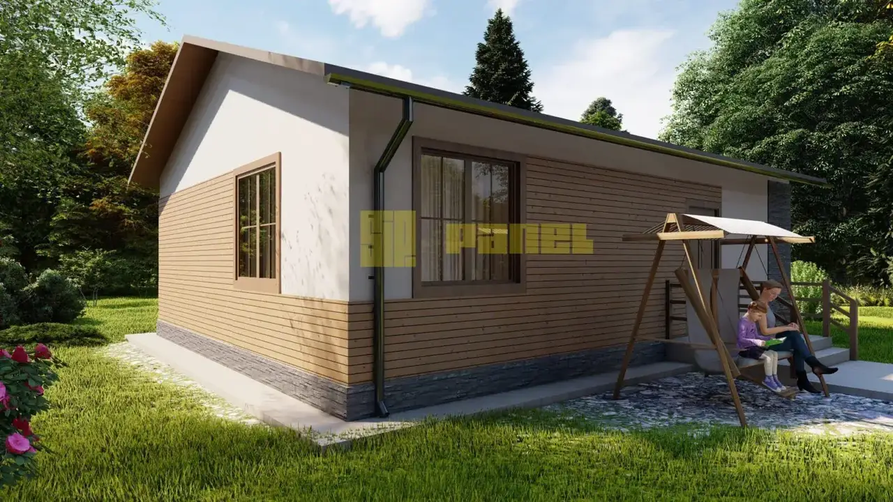 Проект одноэтажного дома из СИП панелей 80м²