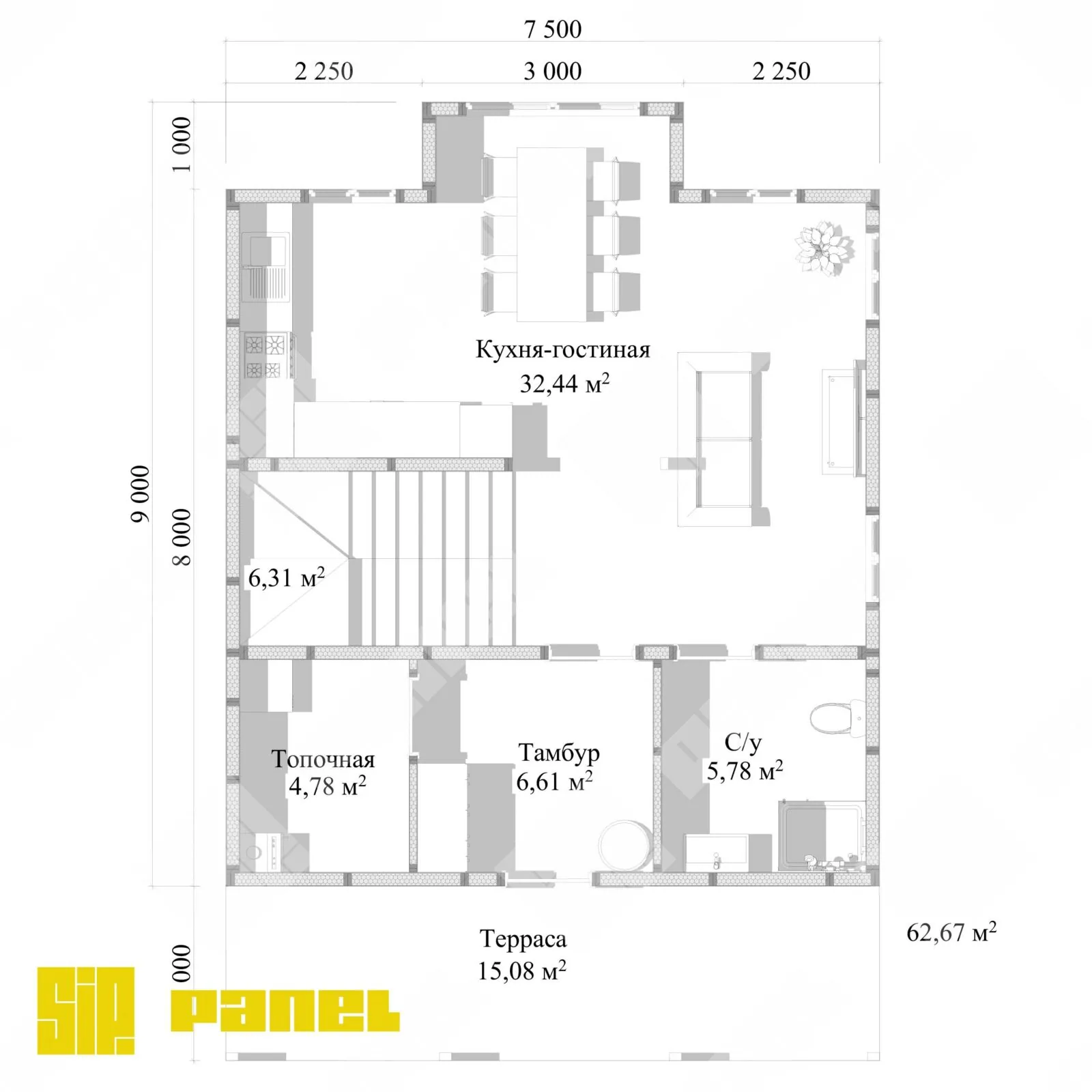 Проект дома из СИП панелей 126м²