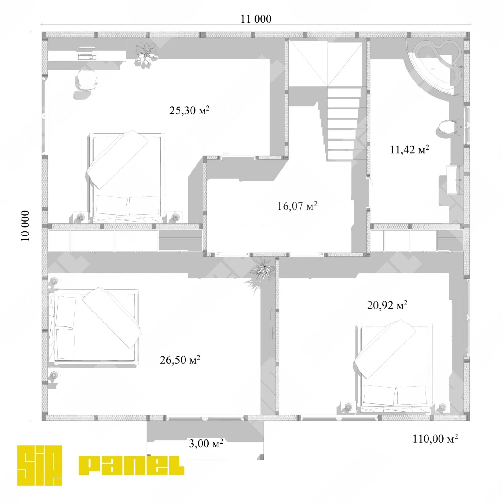 Дом из СИП панелей 226 м²