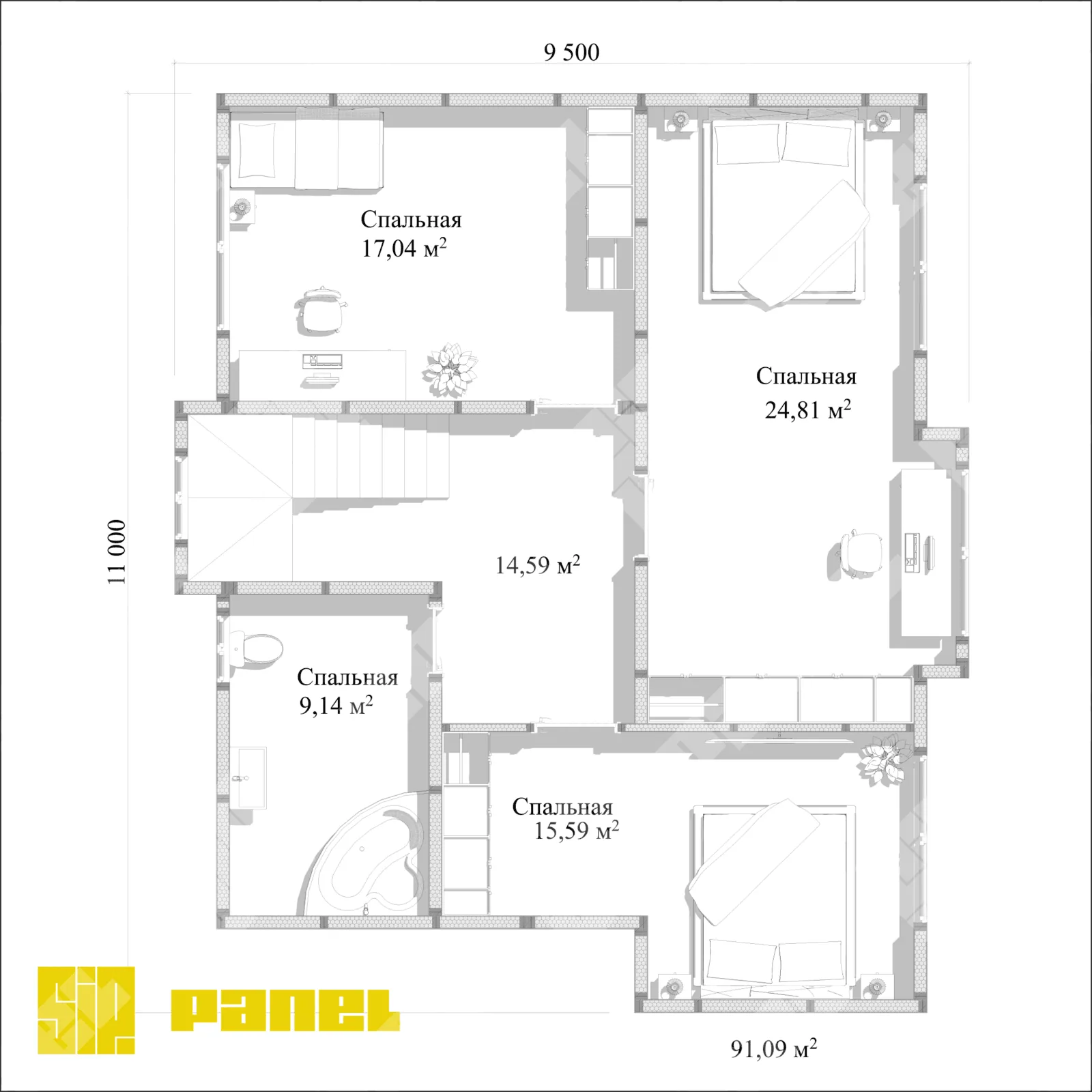 Дом из СИП-панелей 205 м² — просторный дом для семьи