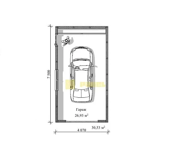 Проект гаража из СИП панелей 30м²