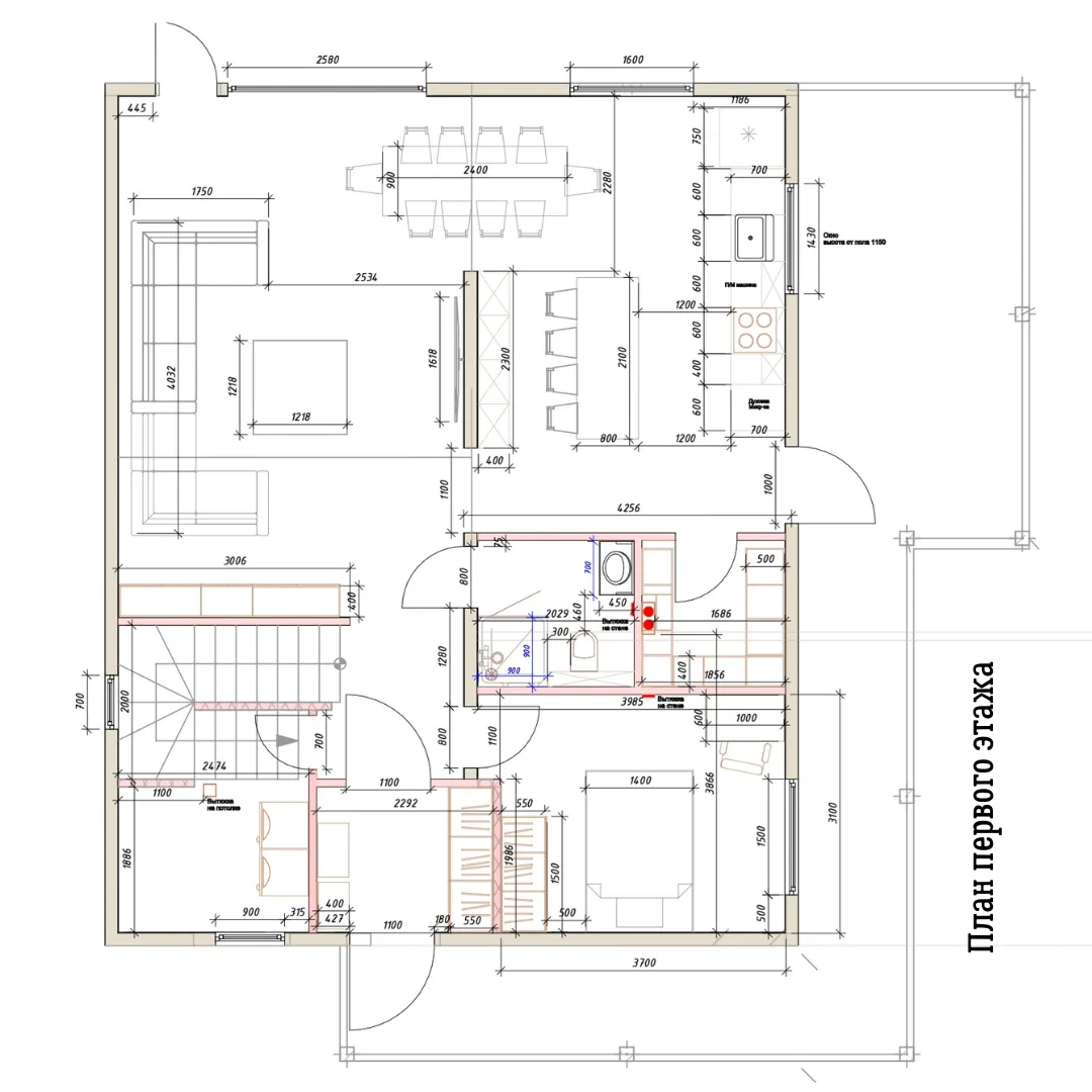 Проект двухэтажного дома 238,65м²